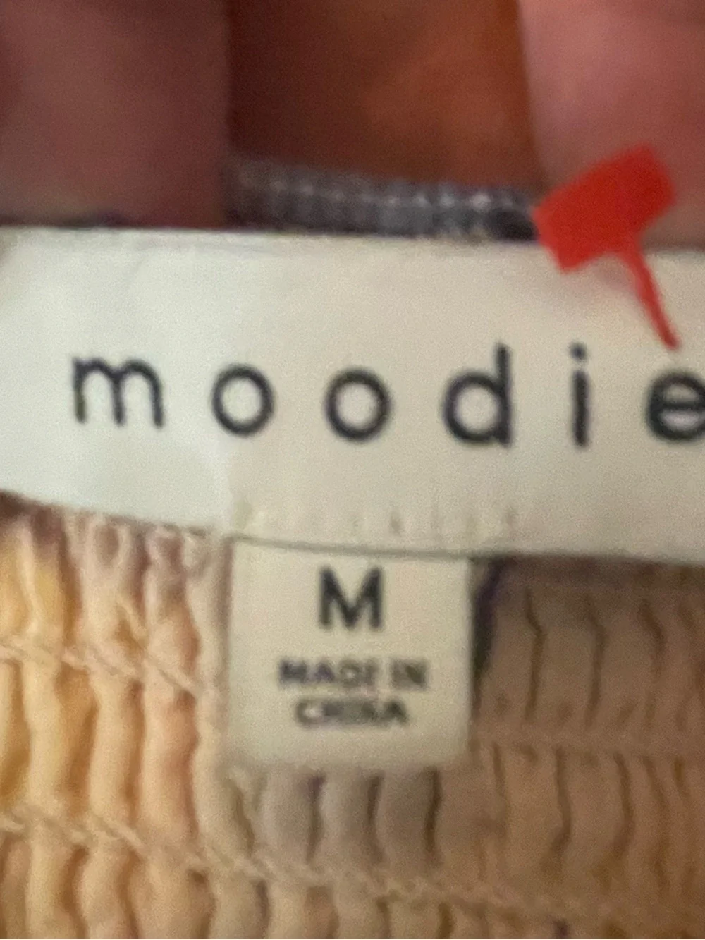 moodie Peach & Cream Smocked Spaghetti Strap Dress - Picture 4 of 6